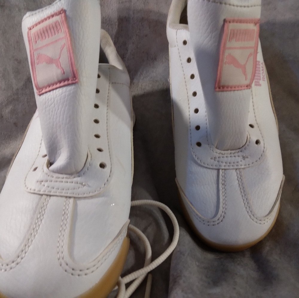 Puma white and pink